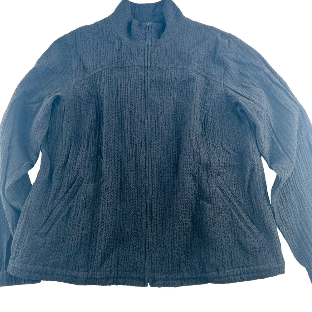 Orvis Women's size MP Med Petite Jacket‎ Full Zip Stretch Textured Black